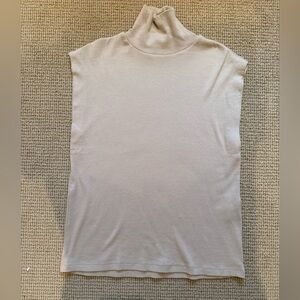 Zara Sleeveless Turtle neck sweater Beige